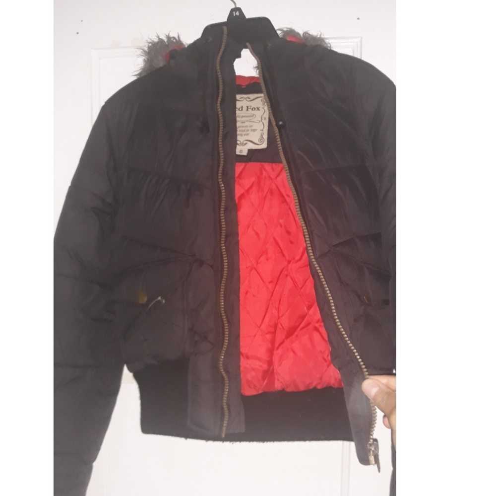 Black/red Bubble Coat
